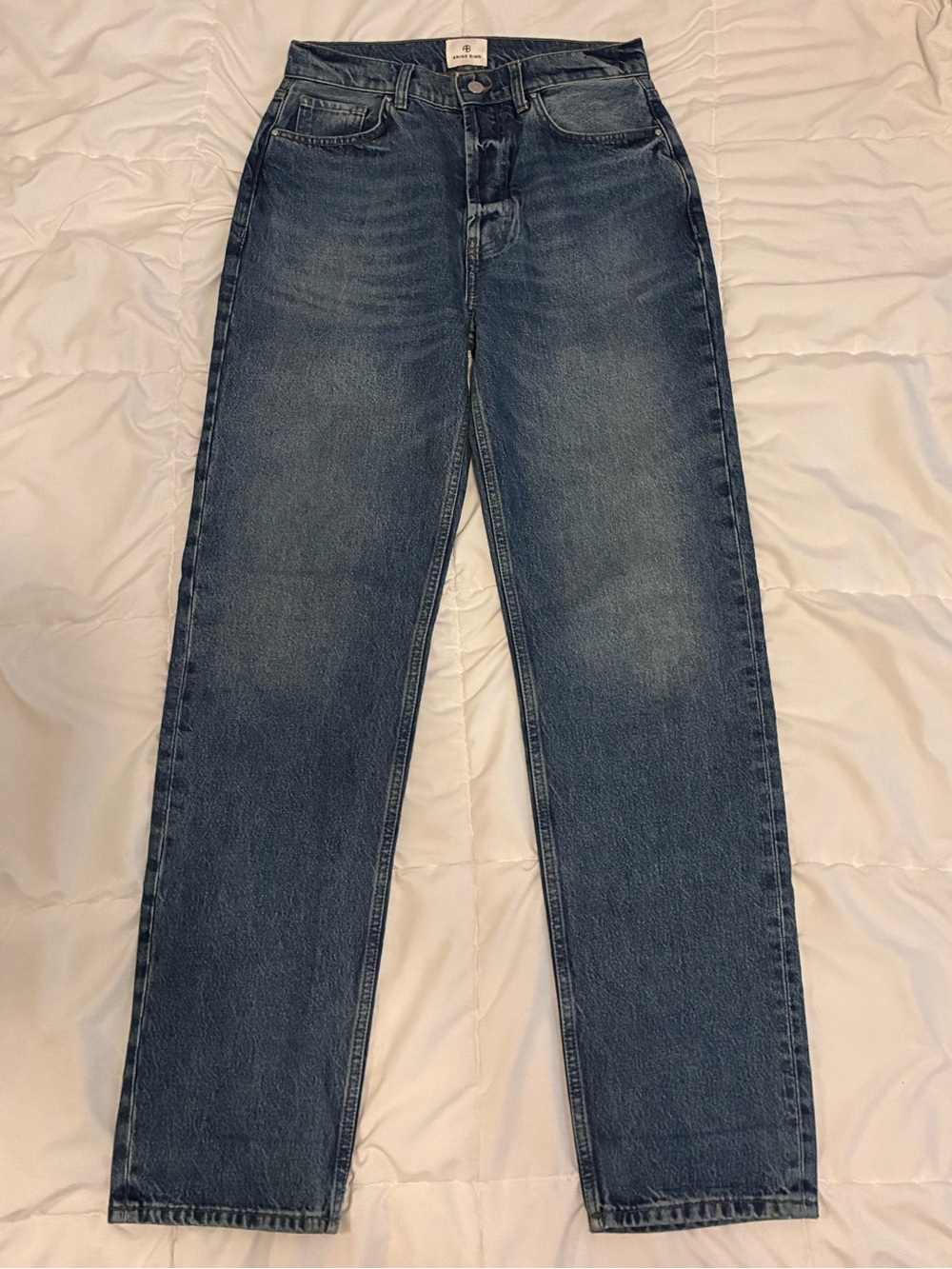 ANINE BING Women's High-Rise Straight Leg Blue Jeans Size 25
